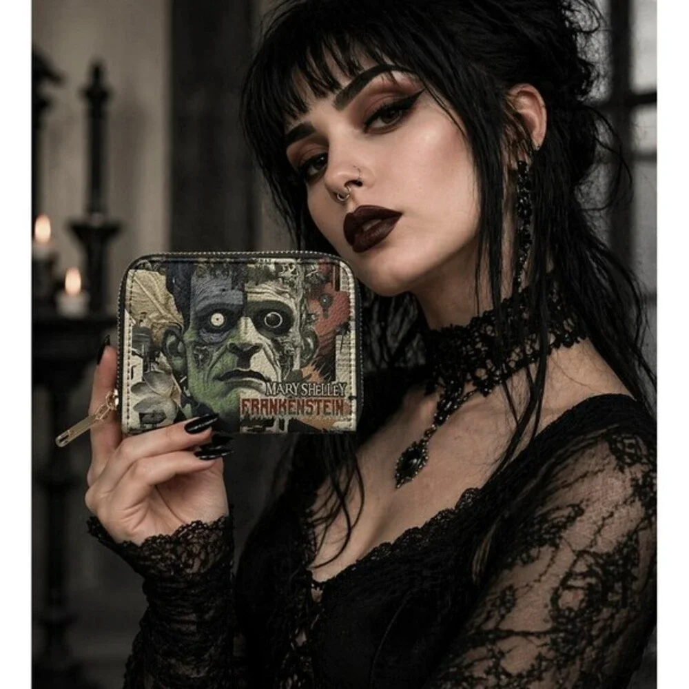 Frankenstein Old Parchment Mini Wallet Horror Goth‎ Halloween New NWT